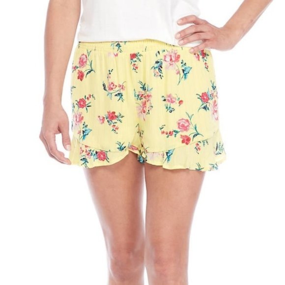 Wonderly Boho Yellow Floral Shorts - Picture 1 of 6
